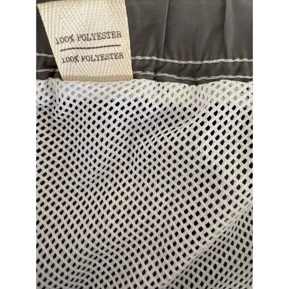 NWT‎ Mens 6XL Swim Trunks Gray Teal Stripe Cargo Board Shorts Coastal